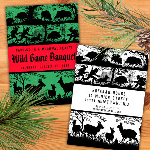 Invitación Cena Medieval al Estilo Alemán Cena de Caza Salvaj