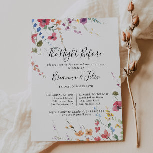 Invitación Cena Mínima la Noche Antes de la Repetición