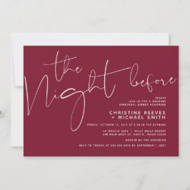 Invitación Cena minimalista de Boda de Borgoña