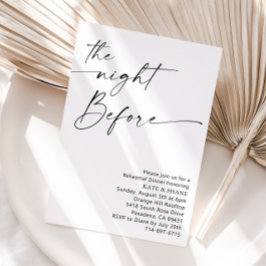 Invitación Cena minimalista de ensayo en blanco y negro