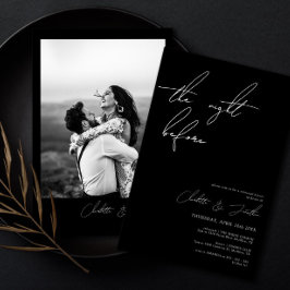 Invitación Cena minimalista de fotografías negras