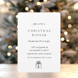 Invitación Cena minimalista de Navidades elegantes