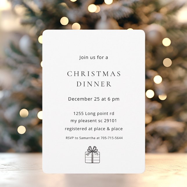 Invitación Cena minimalista de Navidades elegantes (Subido por el creador)