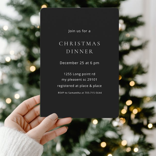 Invitación Cena minimalista de Navidades negros (Subido por el creador)