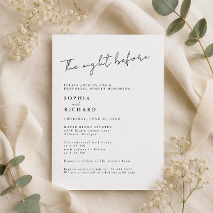 Invitación Cena Minimalista La Noche Antes de la Repetición
