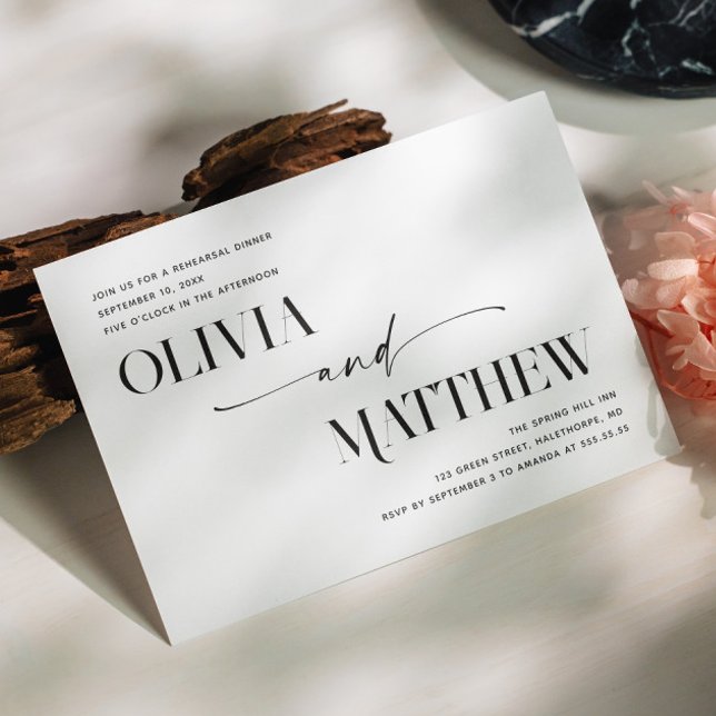Invitación Cena minimalista moderna de bodas fotográficos (Subido por el creador)
