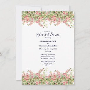 Invitación Cena minimalista simple de rosa de vid