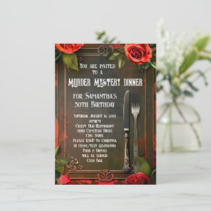 Invitación Cena misteriosa de asesinato, fiesta social o de c