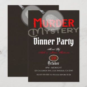 Invitación Cena Misteriosa del Asesinato Brown