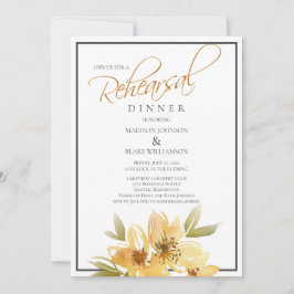 Invitación Cena moderna de Boda amarillo y gris