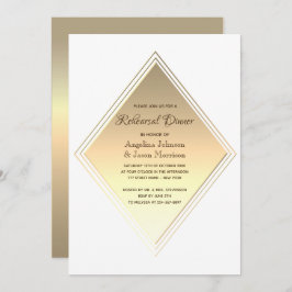 Invitación Cena moderna de Boda de oro