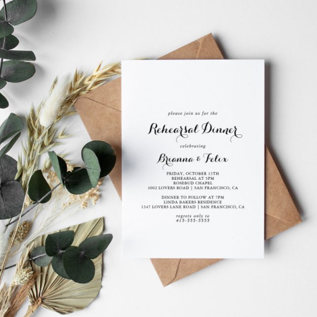 Invitación Cena moderna de caligrafía (Subido por el creador)