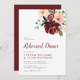 Invitación Cena moderna de ensayo de arbustos y flores de col