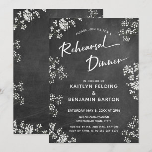 Invitación Cena moderna de ensayo de Chalkboard de aliento de