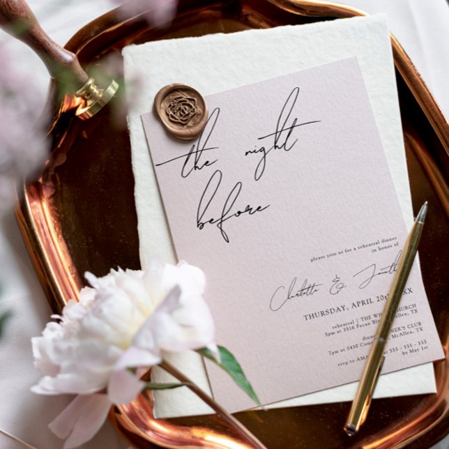 Invitación Cena moderna de ensayo en blanco y negro (Subido por el creador)