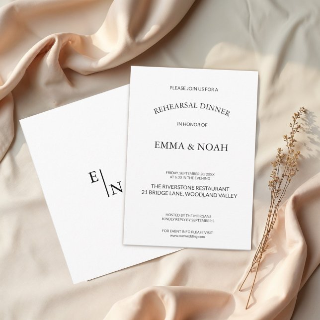 Invitación Cena moderna de ensayo Minimalista (Subido por el creador)