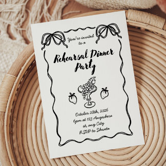 Invitación Cena moderna de fotos en blanco y negro