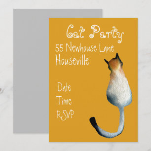 Invitación Cena moderna de gatos negros en gatos de arte