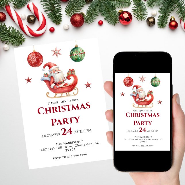 Invitación Cena moderna de Navidades de vacaciones (Subido por el creador)