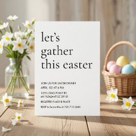 Invitación Cena moderna de Pascua. Reunámonos esta Pascua