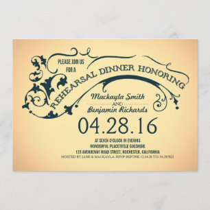 Invitación Cena moderna de tipografía y giratoria