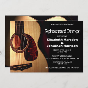 Invitación Cena musical del ensayo de la guitarra moderna