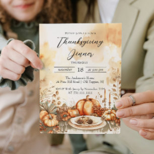 Invitación Cena otoño y día de acción de gracias de las calab