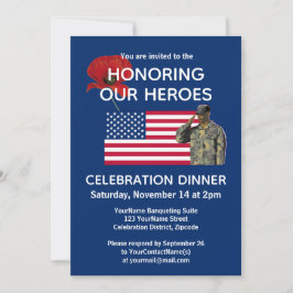 Invitación Cena Patriotic USA Veterans