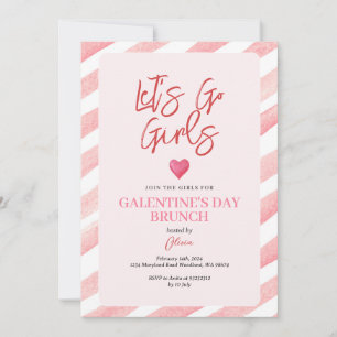 Invitación Cena por el día de las galentinas rosadas de Strip