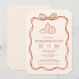 Invitación Cena Potluck de Acción de Gracias Amigos Lazos Coq