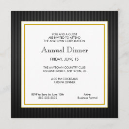 Invitación Cena profesional de negocios en negro y oro