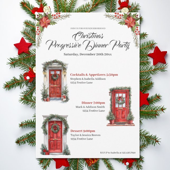 Invitación Cena Progresiva de Vacaciones de Navidad Puertas R (Subido por el creador)