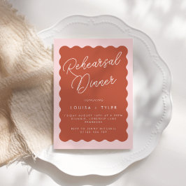 Invitación Cena retro ondulada y de ensayo Rubor