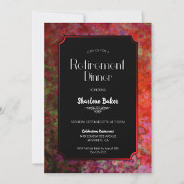 Invitación Cena roja y negra de Fiesta de Jubilación