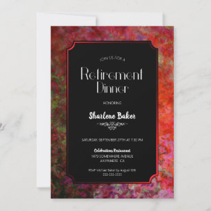 Invitación Cena roja y negra de Fiesta de Jubilación