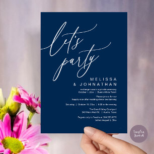 Invitación Cena romántica Boda bailando, vamos Fiesta
