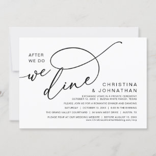 Invitación Cena Romántica de Boda, Después de la Boda, Cenamo