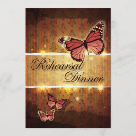 Invitación cena romántica de casamiento de mariposa caída