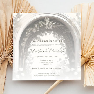 Invitación Cena romántica de ensayo de arcos botánicos de Boh