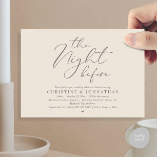 Invitación Cena Romántica de Ensayo de Boda la Noche Antes