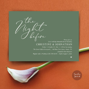 Invitación Cena Romántica de Práctica de Boda la Noche Antes