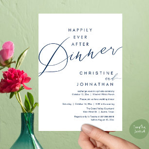 Invitación Cena Romántica Elegante de Boda Felices para Siemp