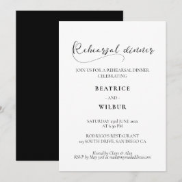 Invitación Cena romántica elegante de caligrafía