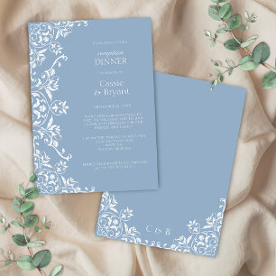 Invitación Cena romántica en la recepción de Bodas Blancas y 