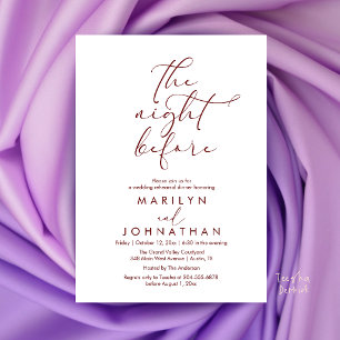 Invitación Cena Romántica La Noche Antes de la Repetición de