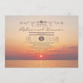 Invitación Cena romántica y moderna con puesta de sol en la p