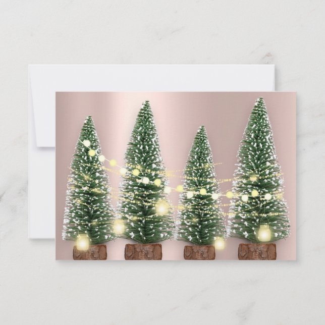 Invitación Cena Rosa de Fiesta navideña (Reverso)