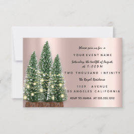 Invitación Cena Rosa de Fiesta navideña