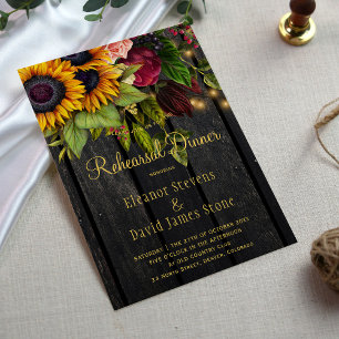 Invitación Cena ruidosa floral en otoño con motivo de una bod