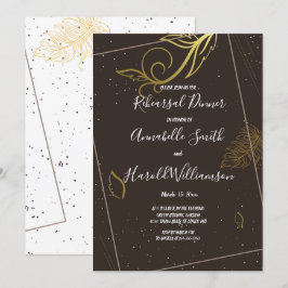 Invitación Cena ruidosa marrón y blanca